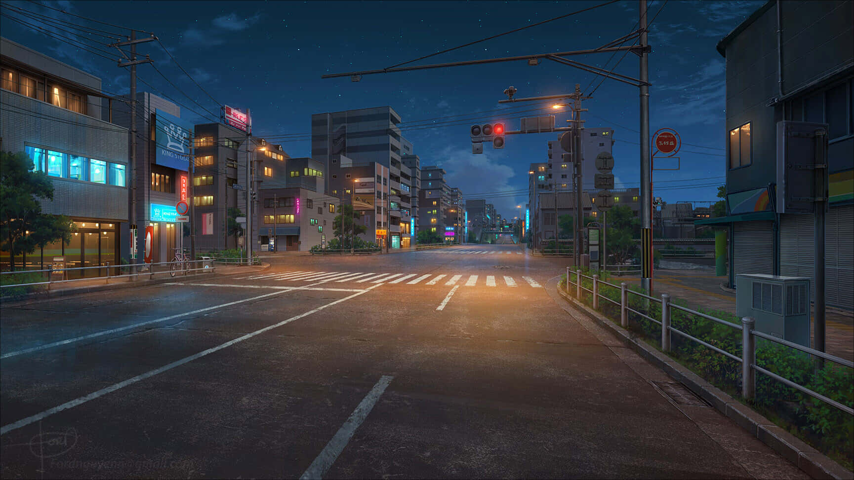 Anime Outdoors City Road Traffic Lights Wallpaper  Resolution1920x1080   ID738105  wallhacom