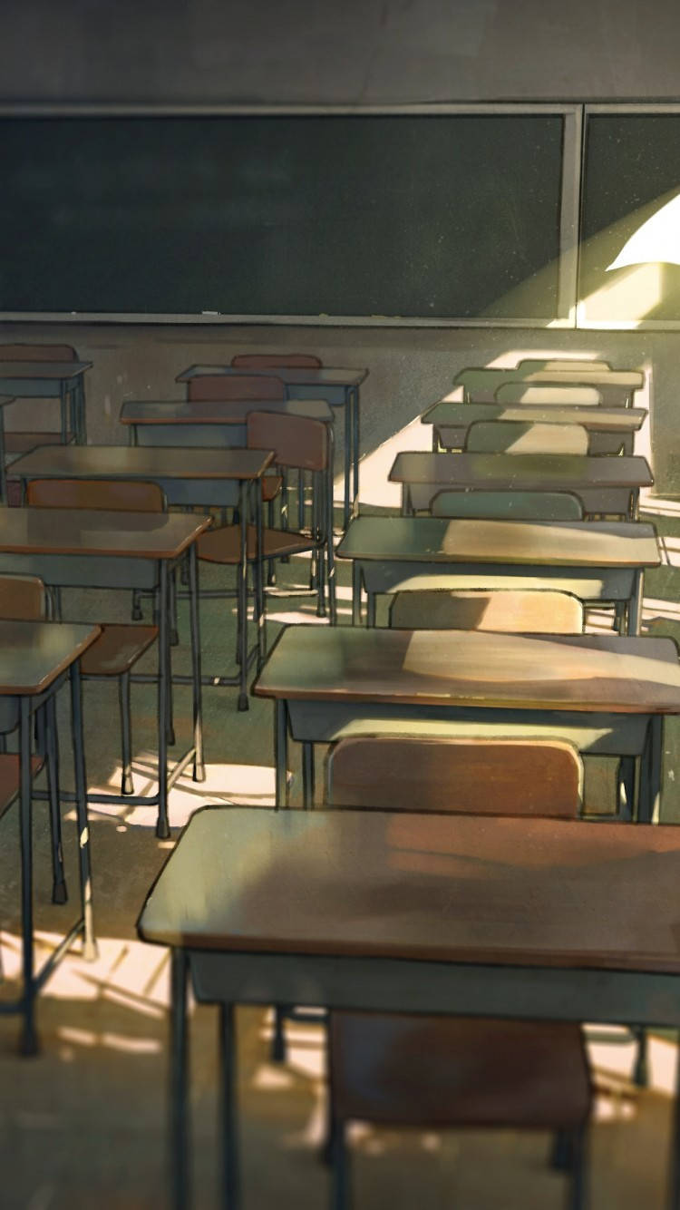 Anime Classroom Desk Chair Wallpaper