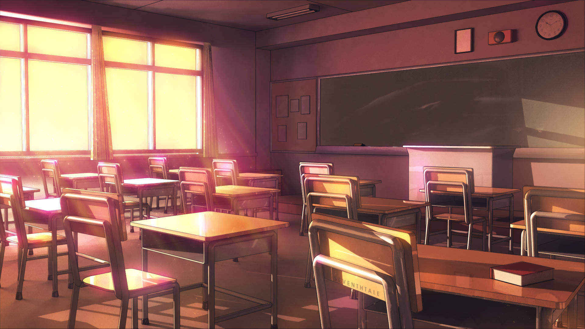 Anime Classroom On An Afternoon Wallpaper