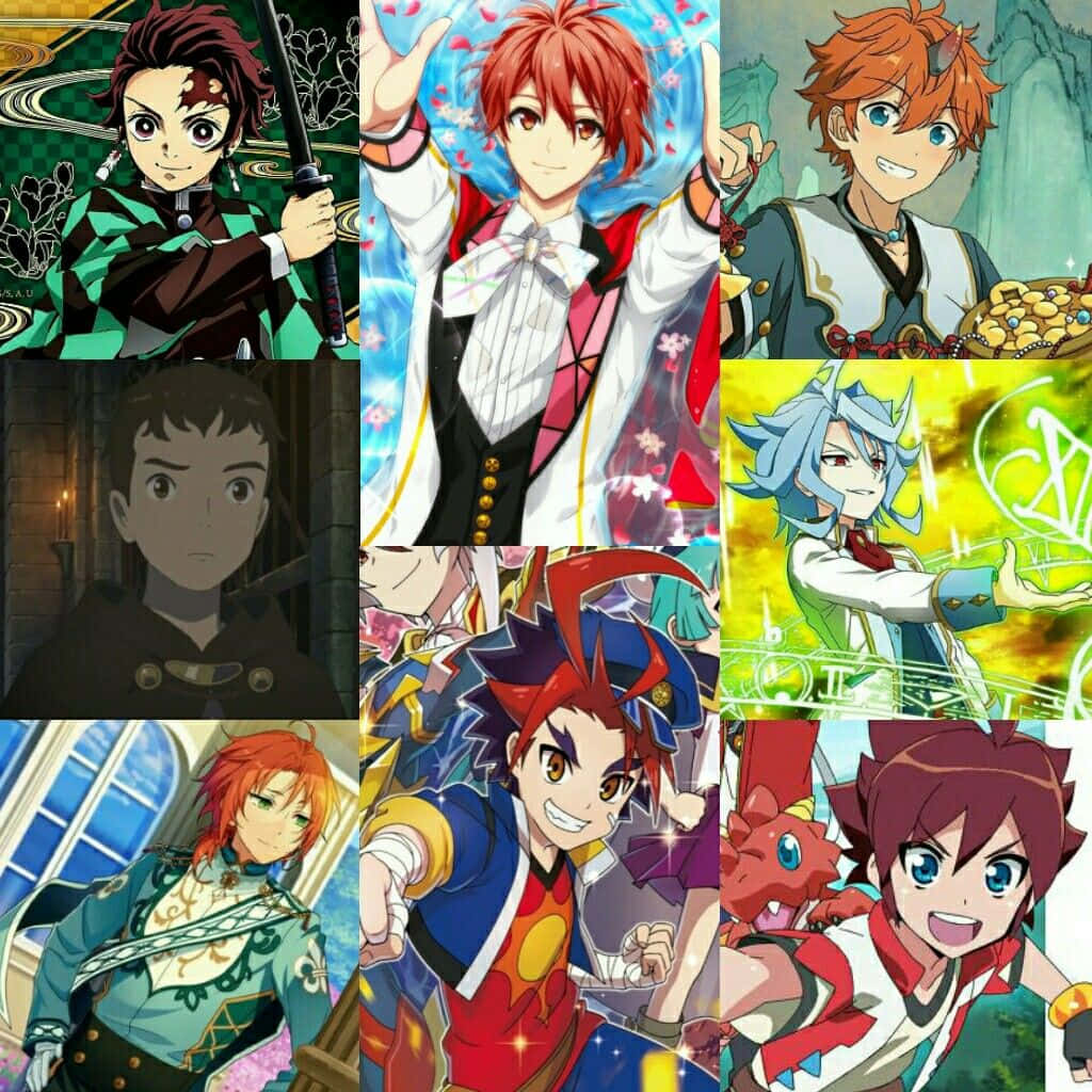 Anime Collage of Iconic Characters Wallpaper