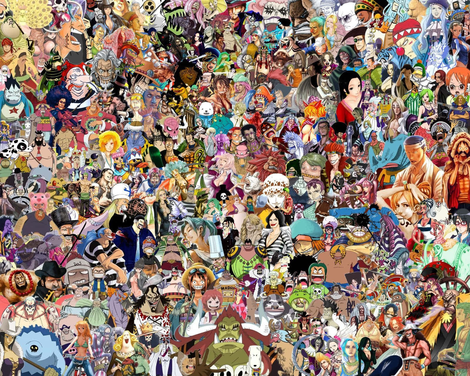 Unvibrante Collage De Anime Que Muestra Personajes Populares. Fondo de pantalla