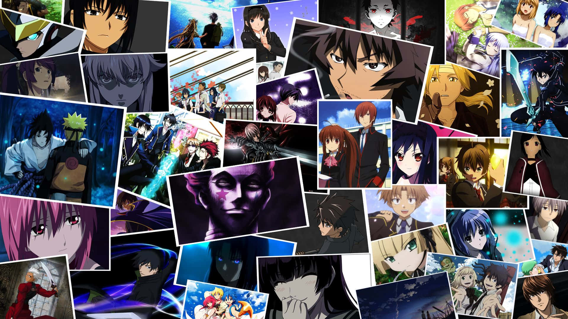 Unacolorida Colección De Icónicos Personajes De Anime. Fondo de pantalla