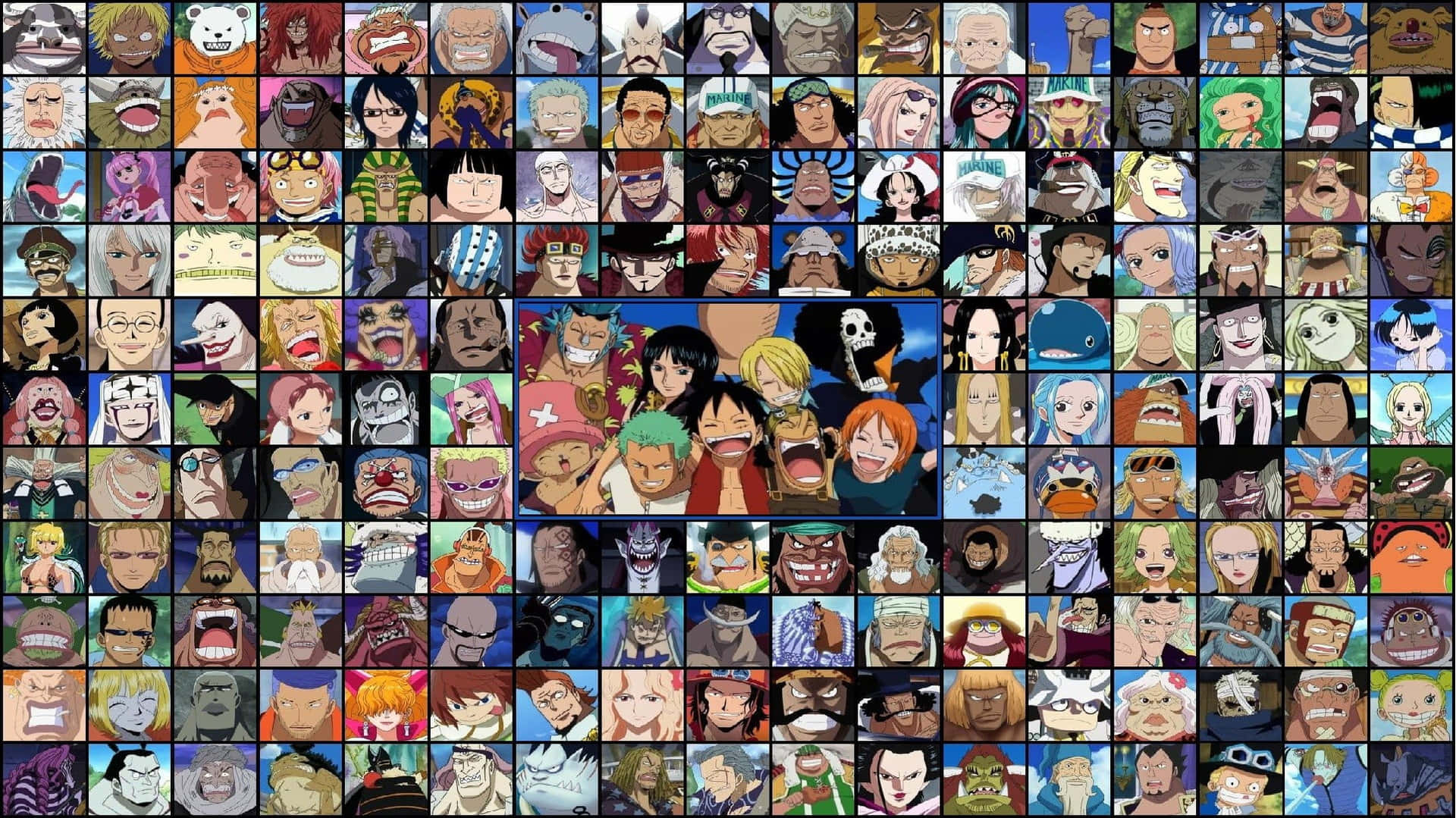 Caption: Epic Anime Collage Showcasing Popular Characters Wallpaper
