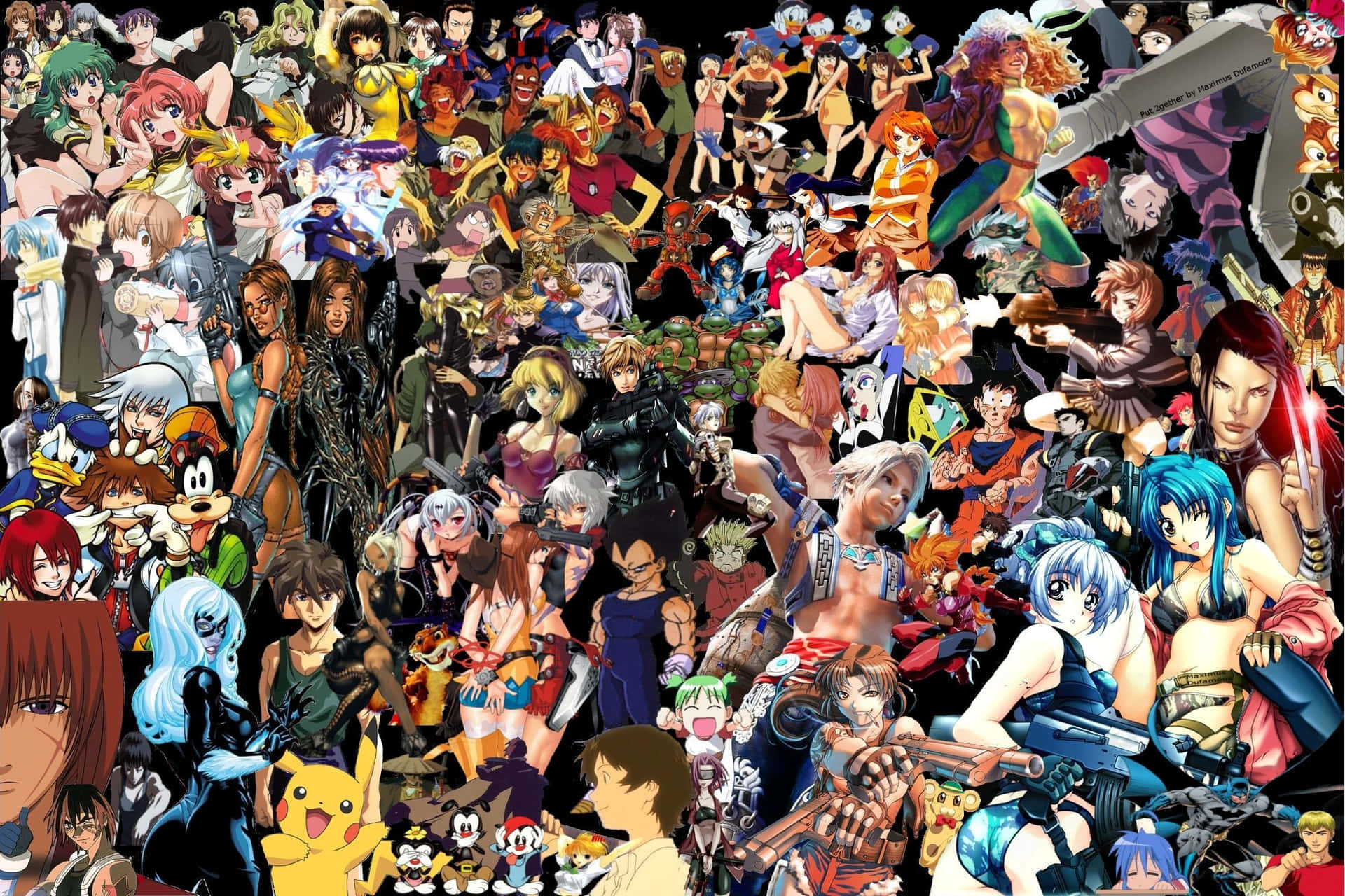 Intrincadocollage De Anime Exhibiendo Personajes Populares. Fondo de pantalla