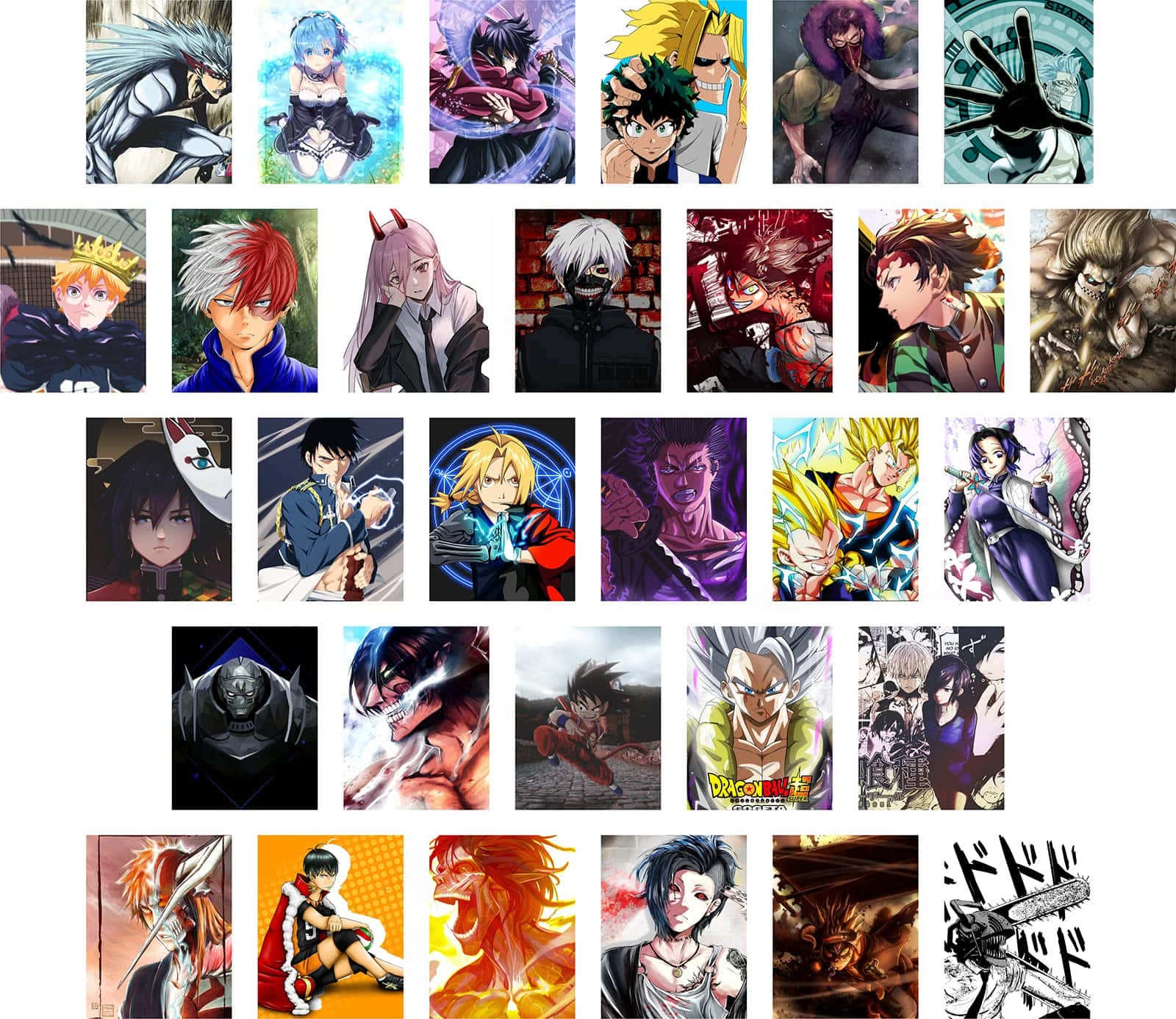 Æstetisk samling af anime højdepunkter Wallpaper