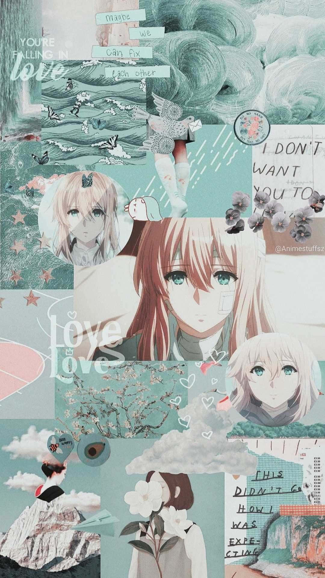 A colorful collage of anime characters Wallpaper
