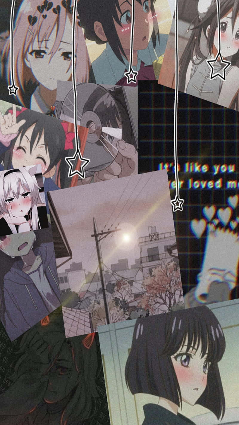 Anime Collage Æstetisk 800 X 1422 Wallpaper