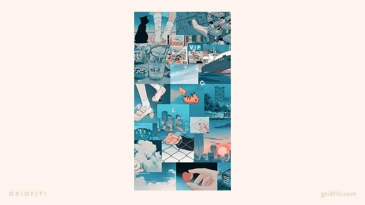 Anime Collage Æstetisk 1200 X 675 Wallpaper