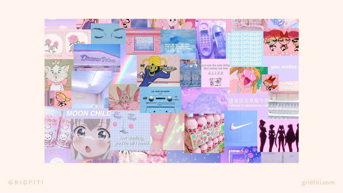 Anime Collage Æstetisk 1200 X 675 Wallpaper
