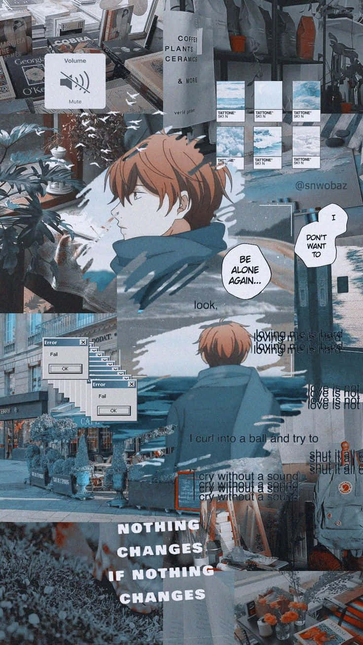 En smuk samling af Anime-karakterer i en fascinerende collage. Wallpaper