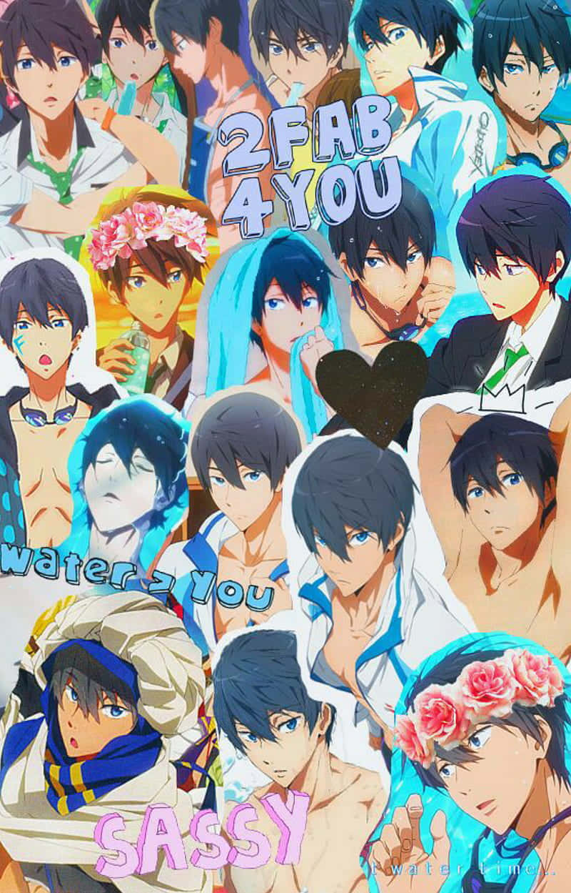 Anime Collage Haruka Nanase Free Achtergrond