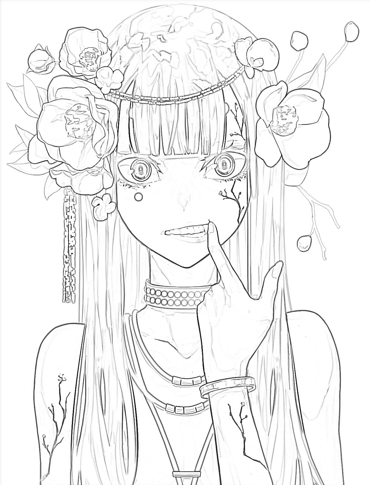 Get This Long Hair Anime Girl Coloring Pages lh86 !