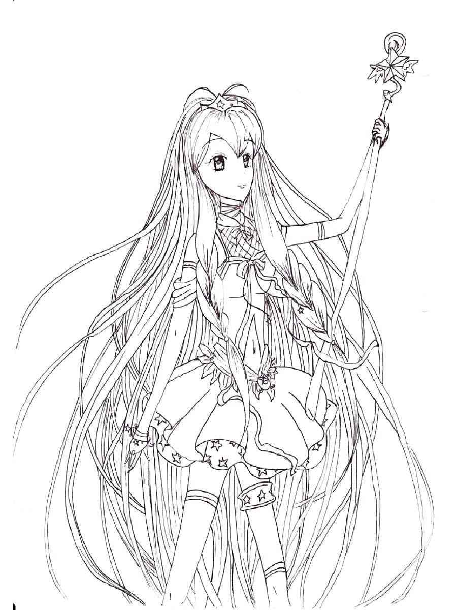 A Drawing Of An Anime Girl With Long Hair