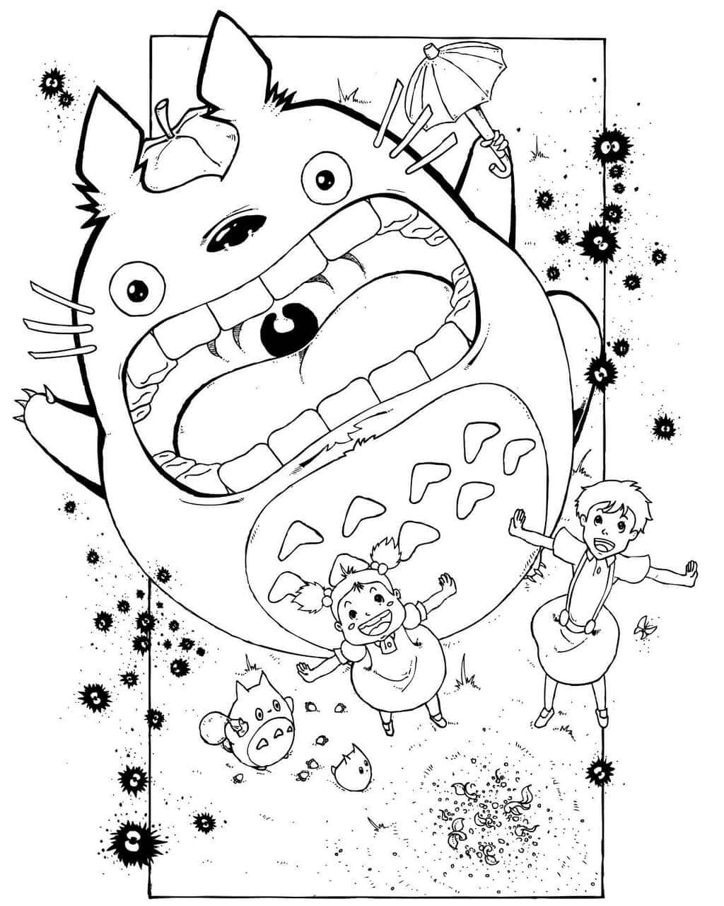 Fun and creative anime coloring page