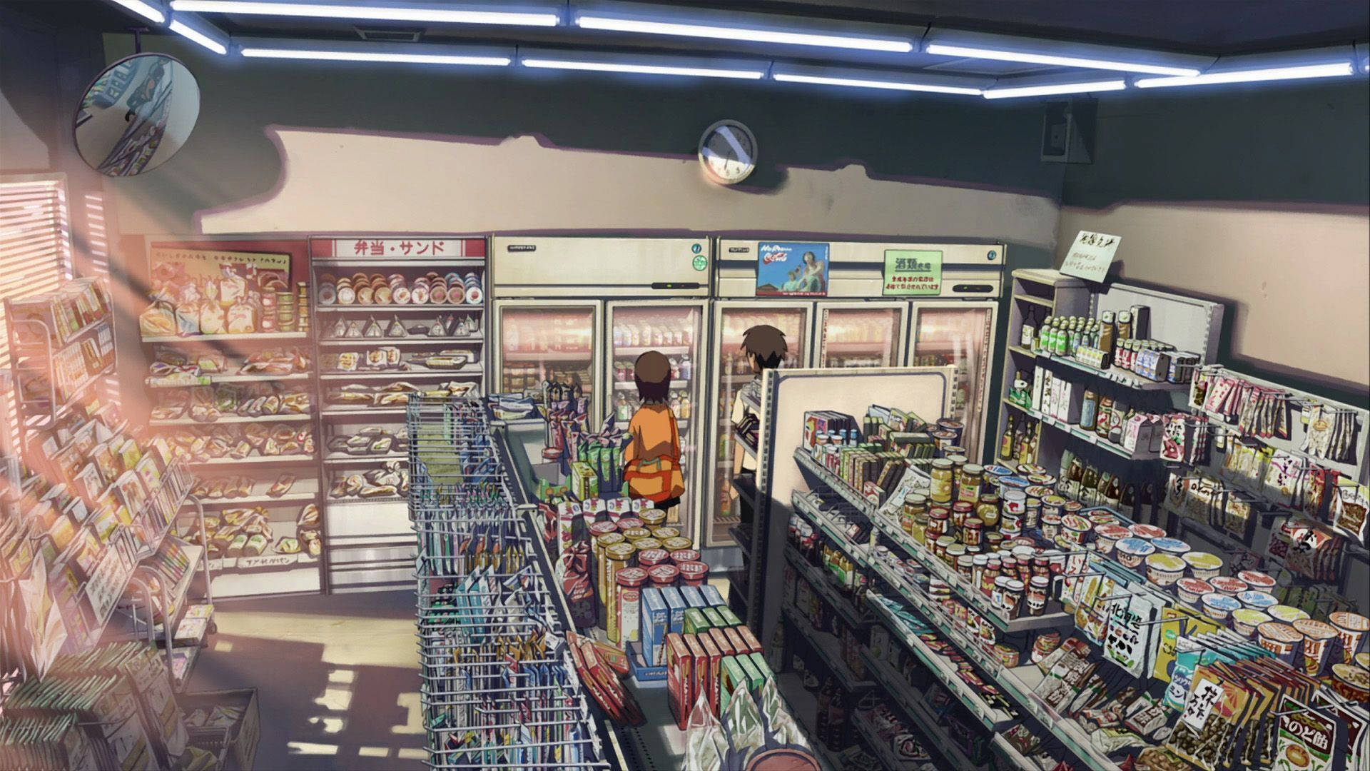 Anime Convenience Store Top View Wallpaper