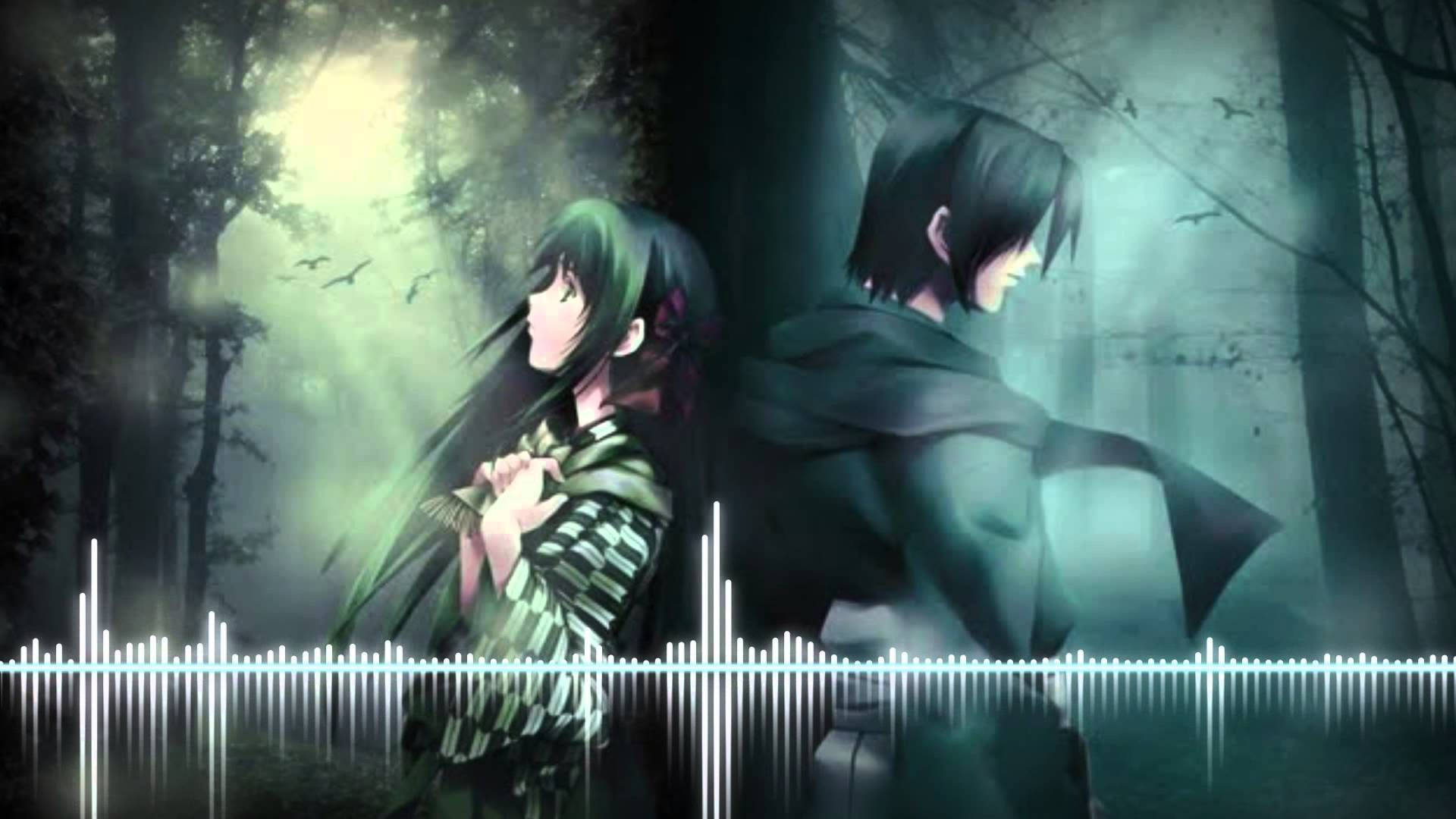 Anime Couple Back To Back Nightcore Wallpaper
