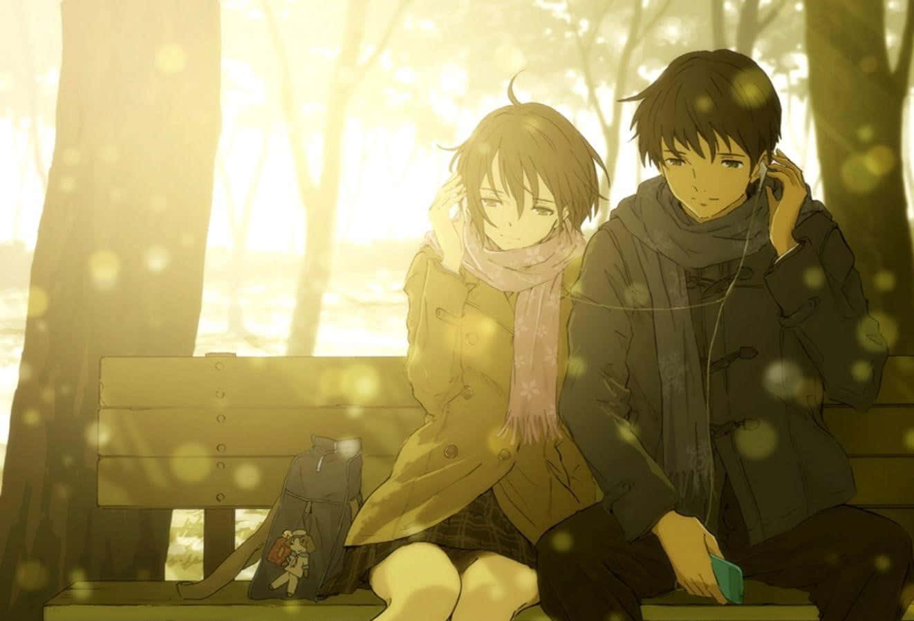 Enromantisk Stund Mellan Två Anime-älskare.