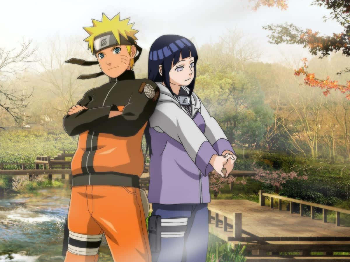 A beautiful anime couple standing in the middle of a blooming cherry tree, symbolizing the everlasting love between them.