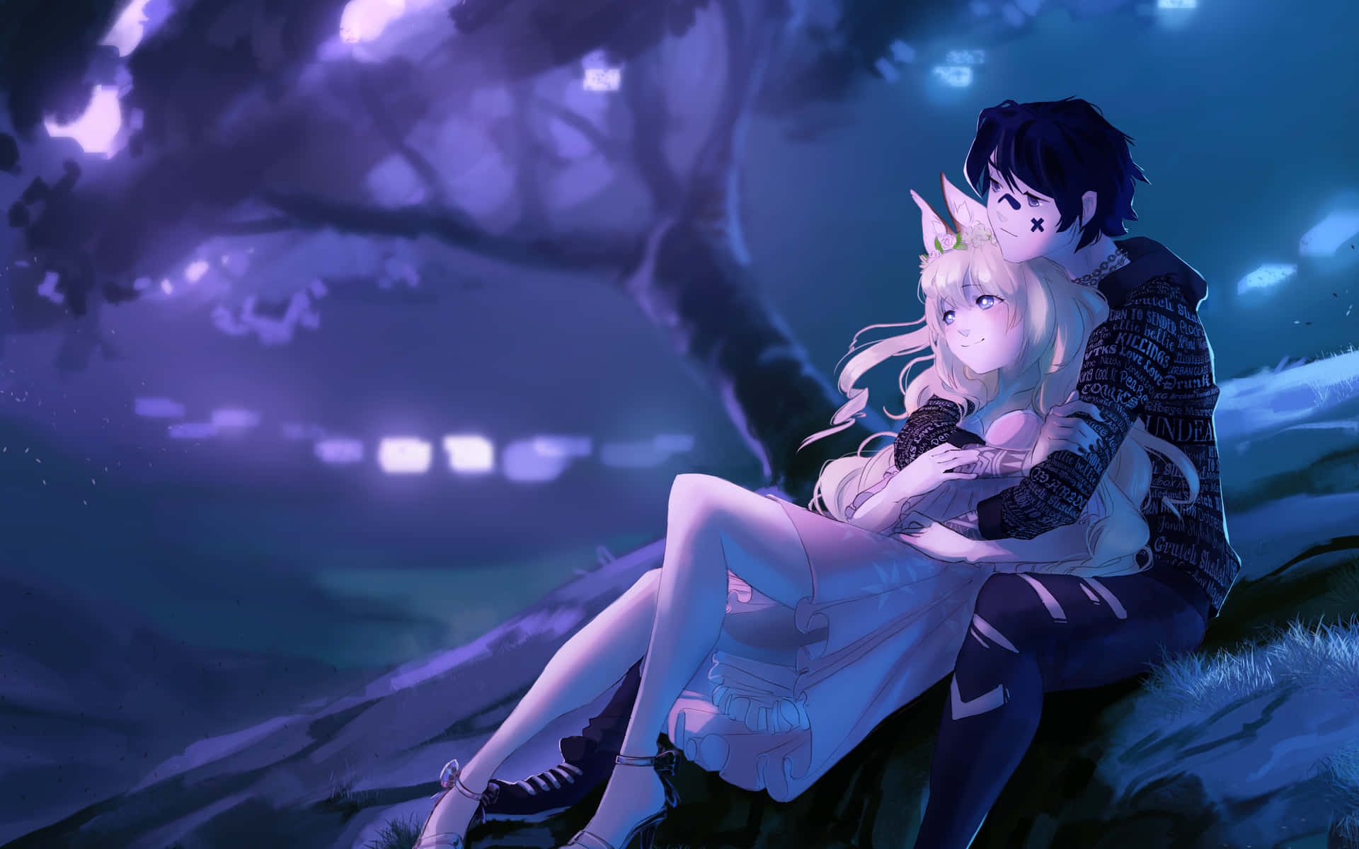 An Adorable Anime Couple Enjoying a Happy Moment