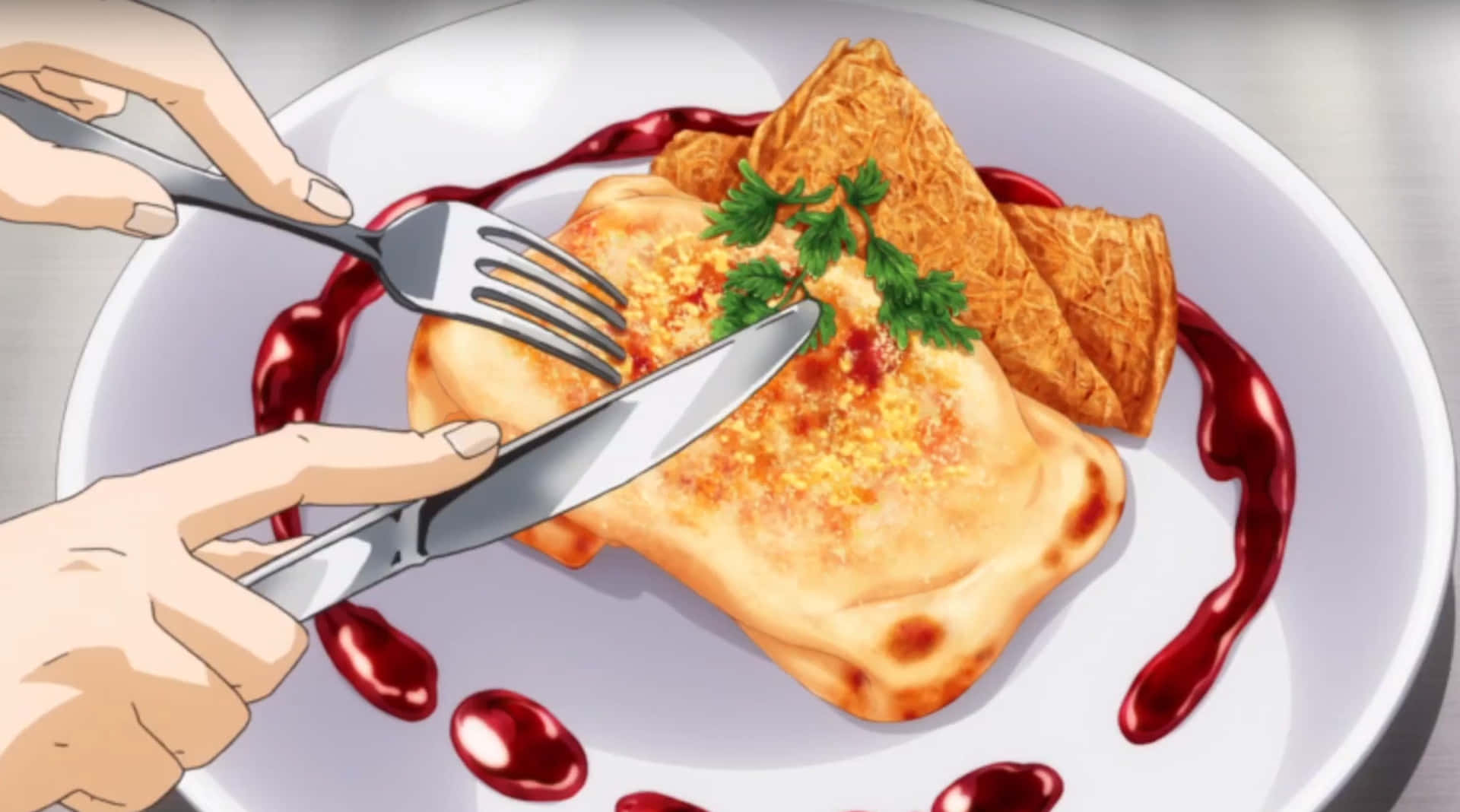 Anime Cuisine Omelette Rice Creation Wallpaper