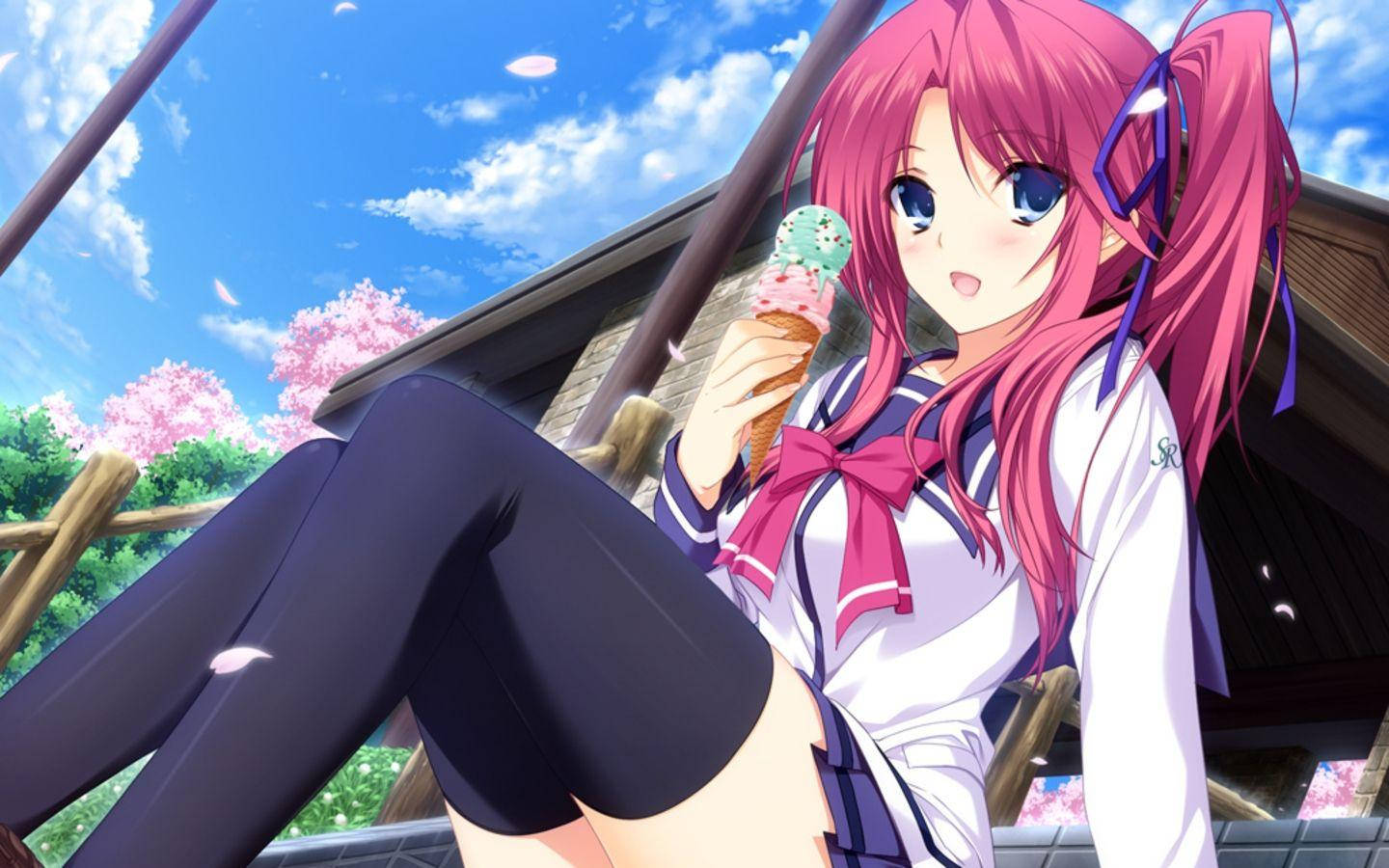 Anime Cute Girl Ice Cream