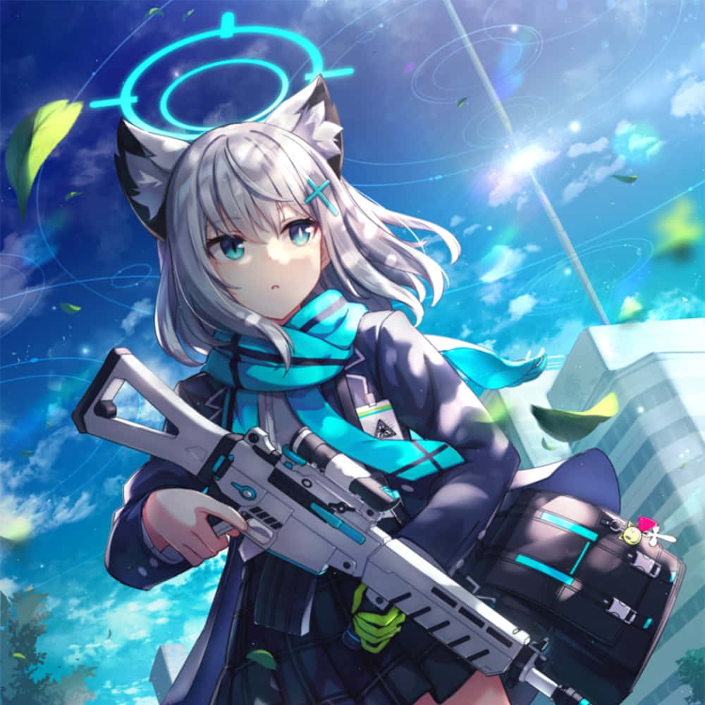 Anime Cyber Angelwith Gun Wallpaper