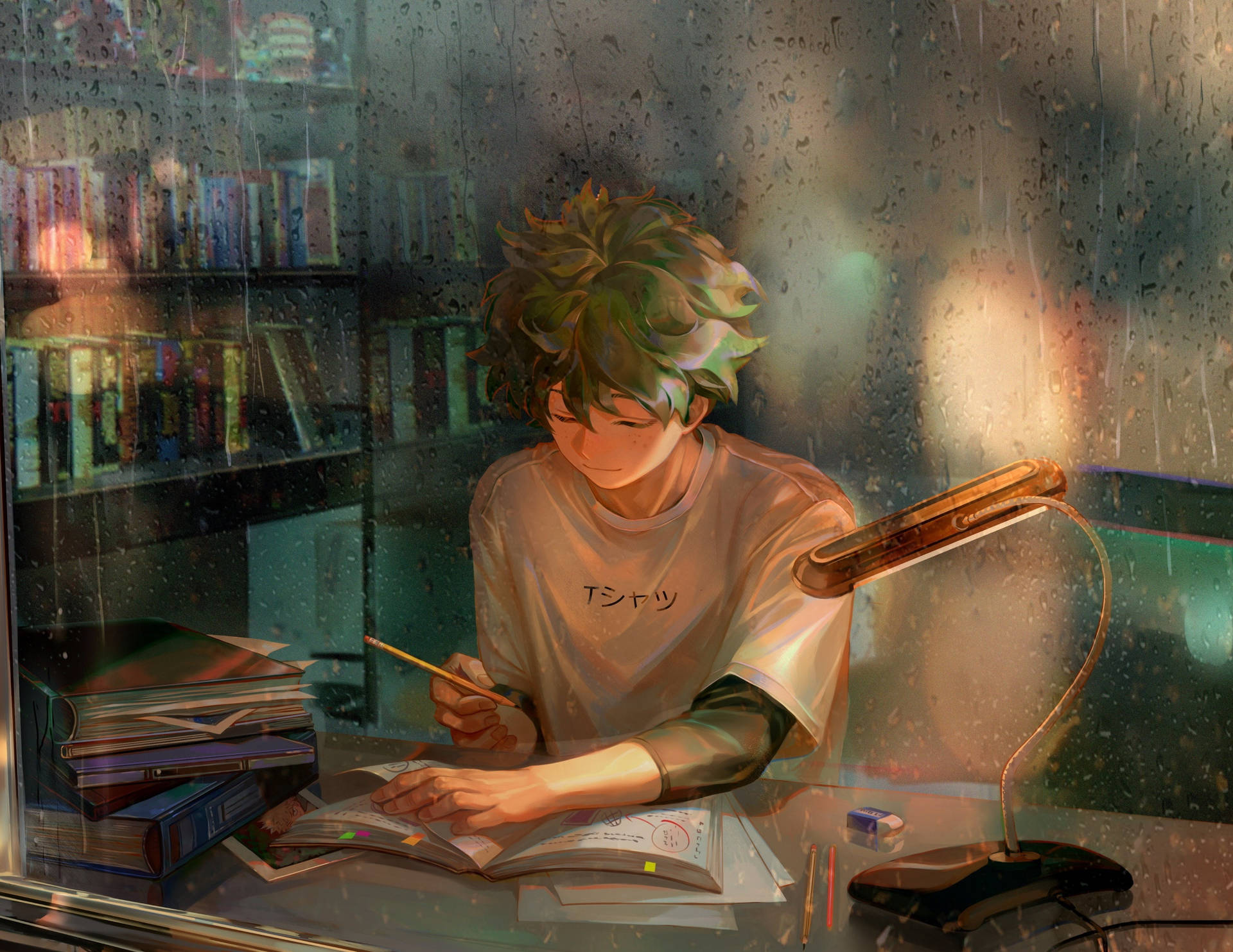Anime Deku Pfp Studying Background