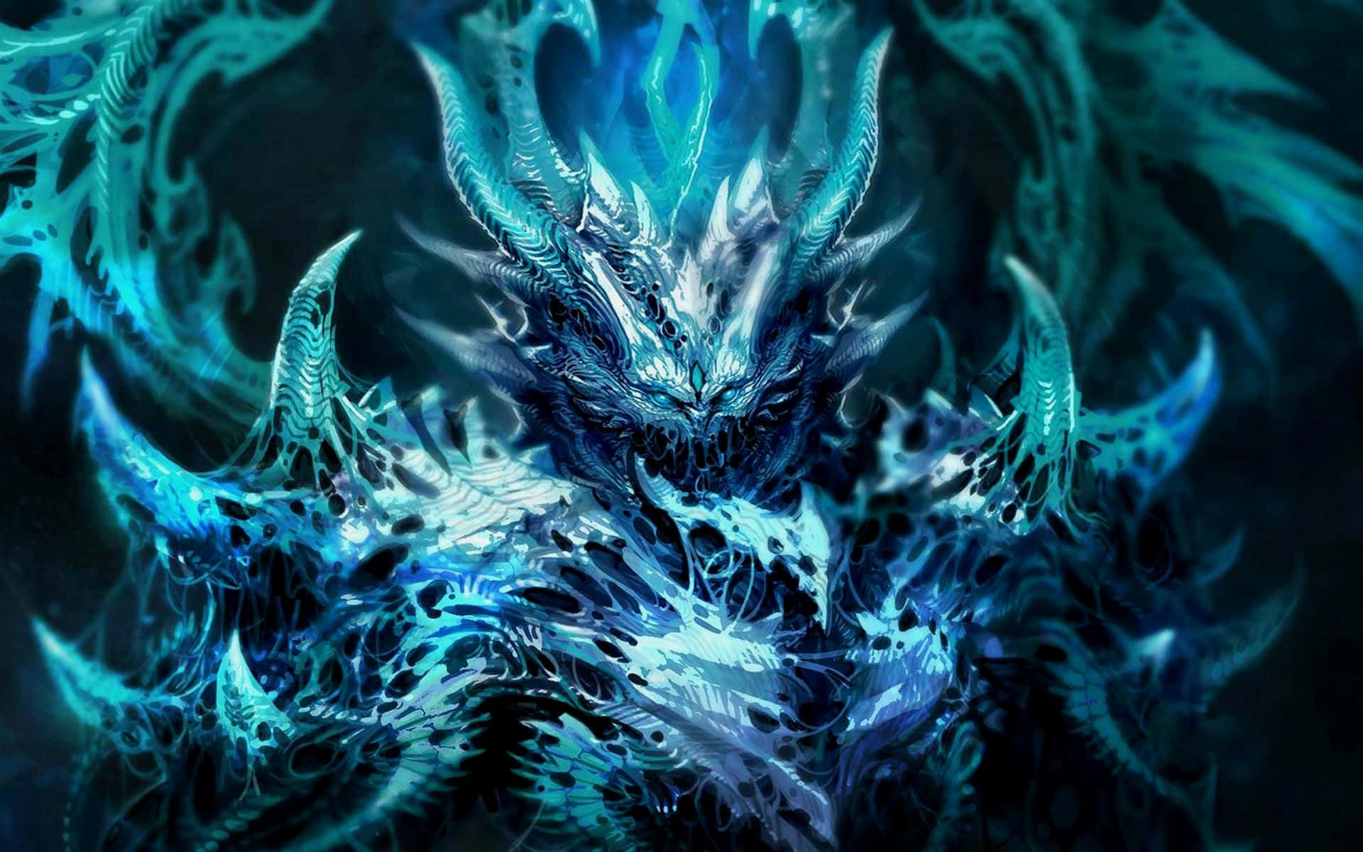 A Blue And White Ice Creature With A Sword