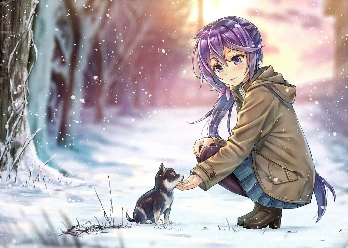 An anime-inspired depiction of an inquisitive canine.