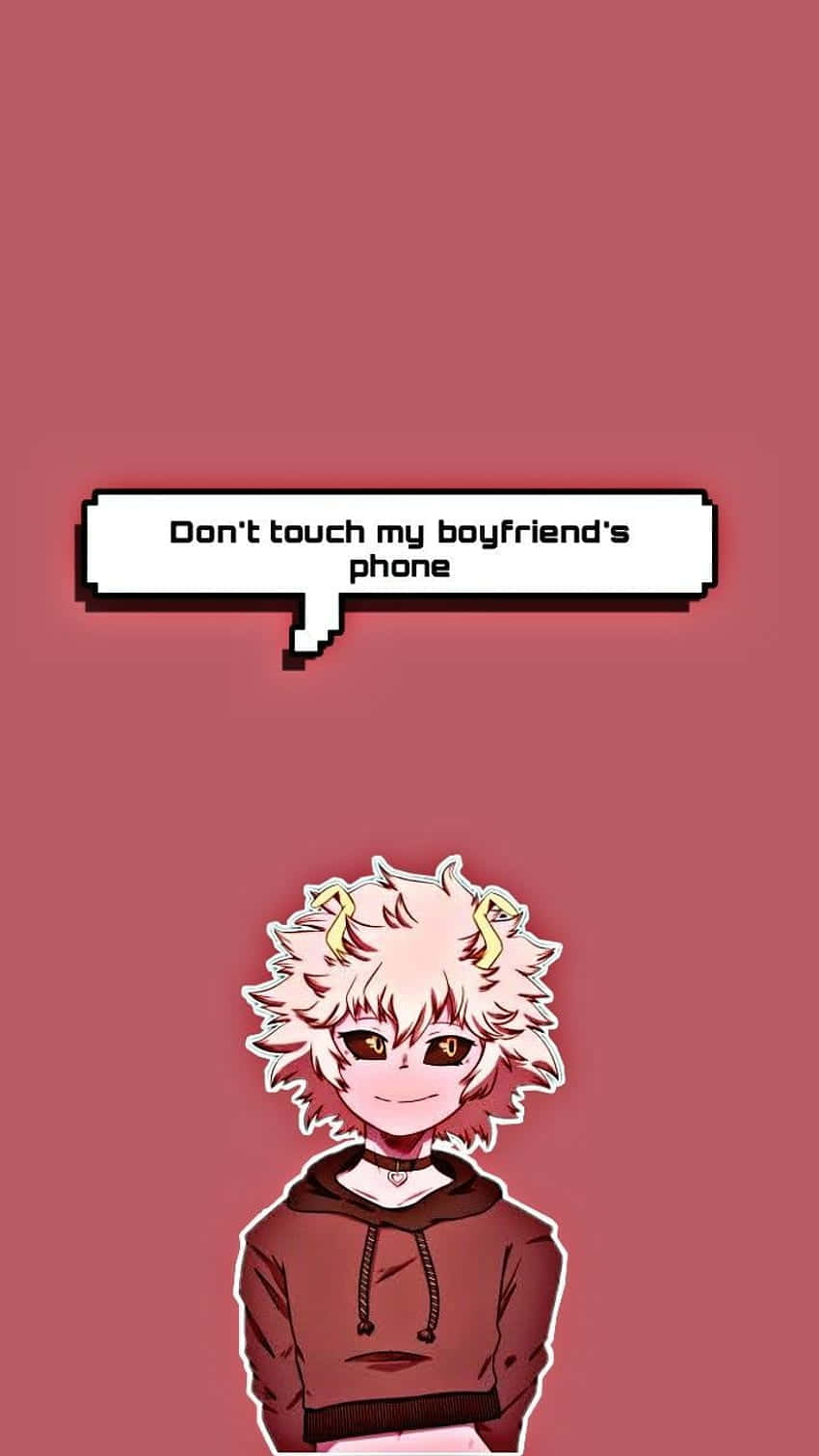 Imagenun Personaje De Anime Exigiéndote Que No Toques Su Teléfono Fondo de pantalla