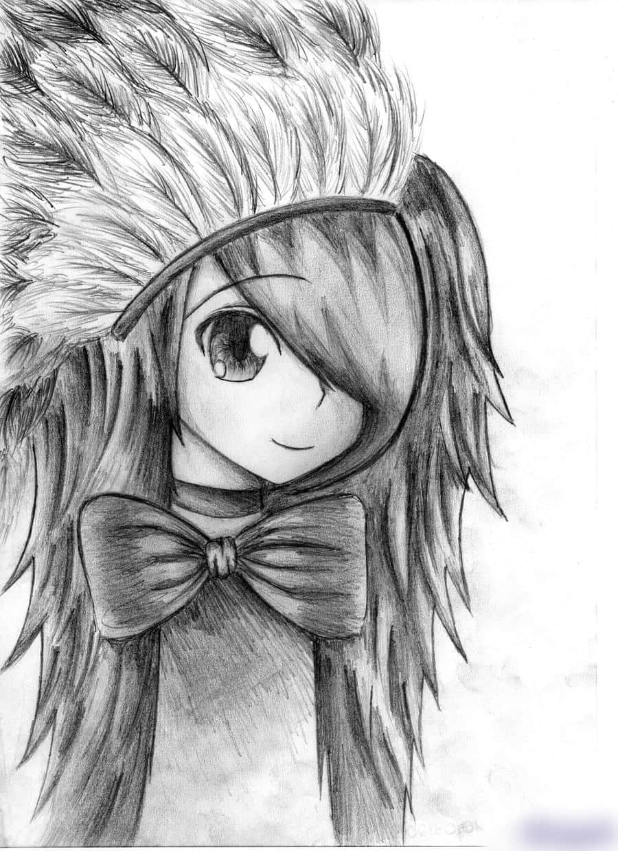 Anime Sketch Made With Artline Shading Pencils And Doms Mechanical Eraser  On An A4 Drawing Sheet