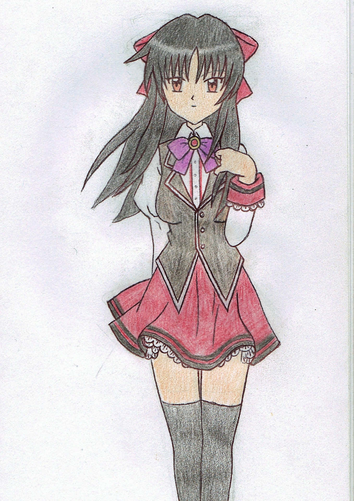 Anime School Girl Drawing 