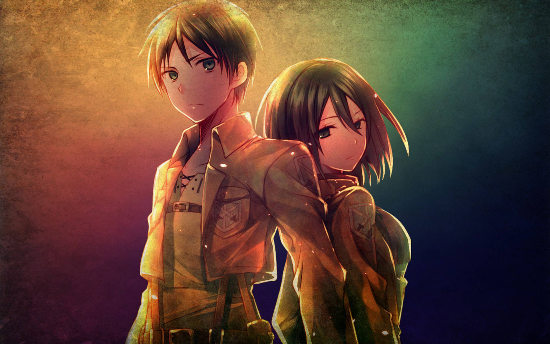 Anime Duo Sunset Glow Wallpaper