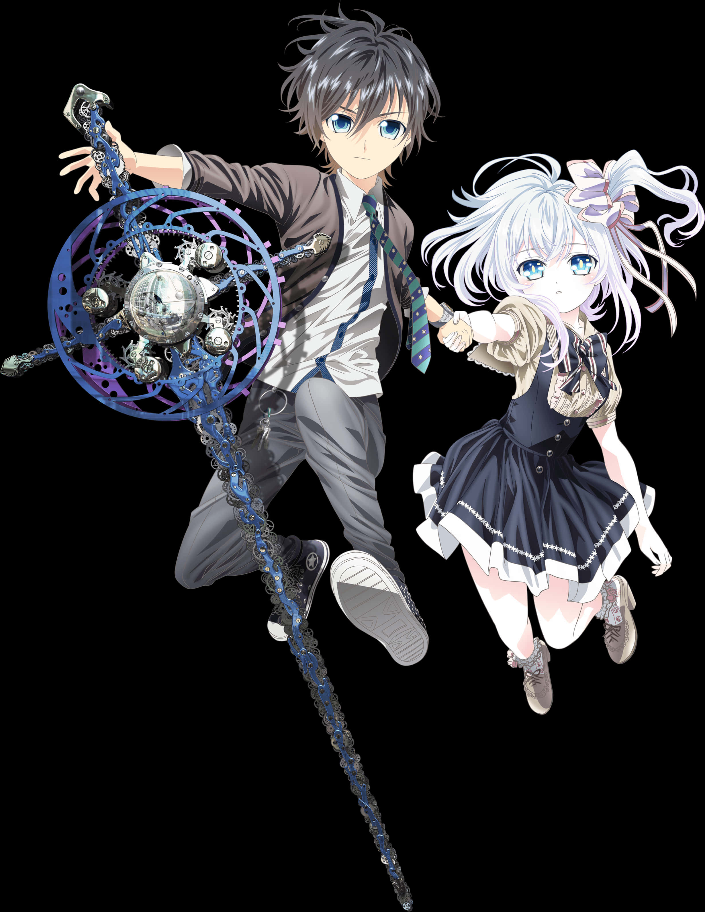 Anime Duo With Mystical Gear PNG
