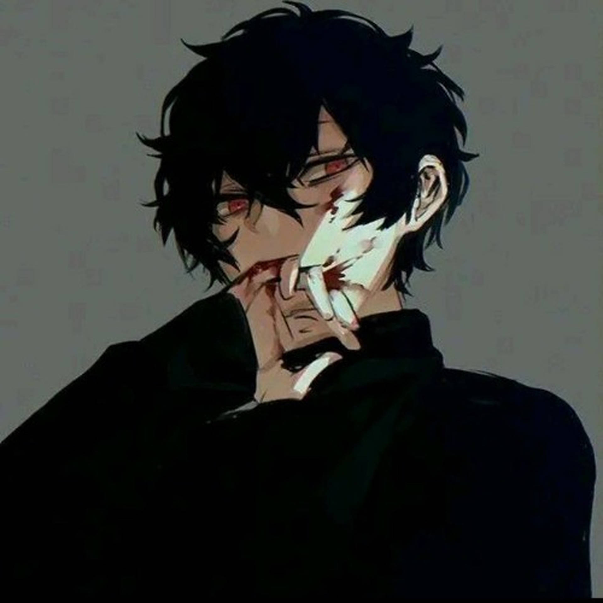 Dark passionate Anime Emo Boy PFP Wallpaper