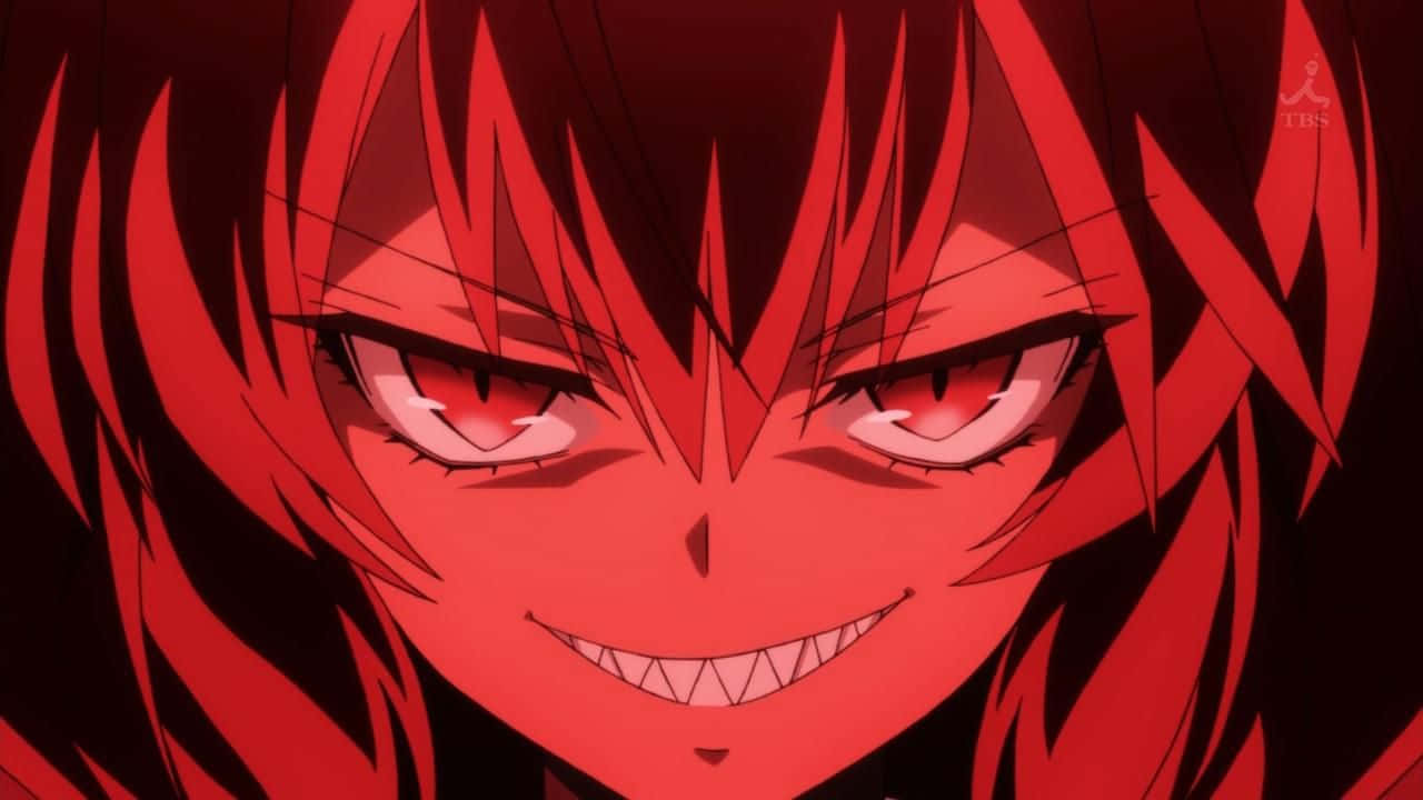 Anime Evil Grin Red Glow Wallpaper