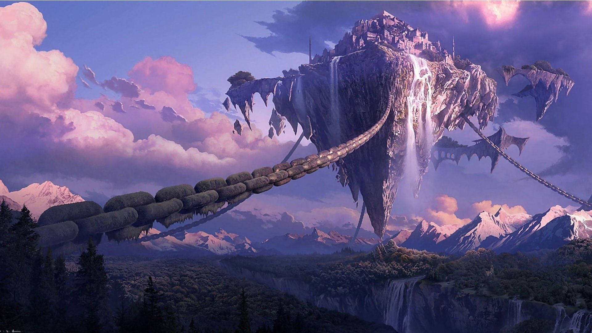 An enchanted floating land awaits adventure! Wallpaper