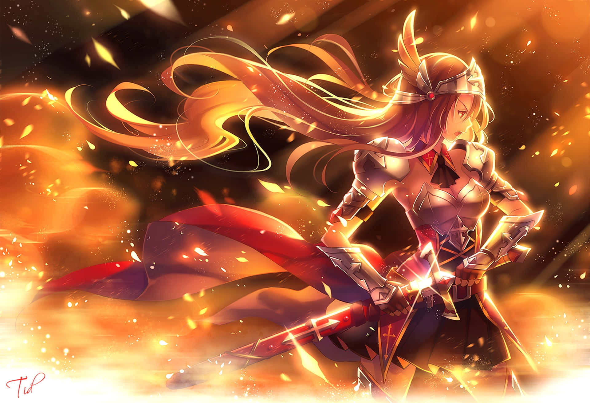 Beundraden Fantastiska Skönheten Av Anime Fire Wallpaper