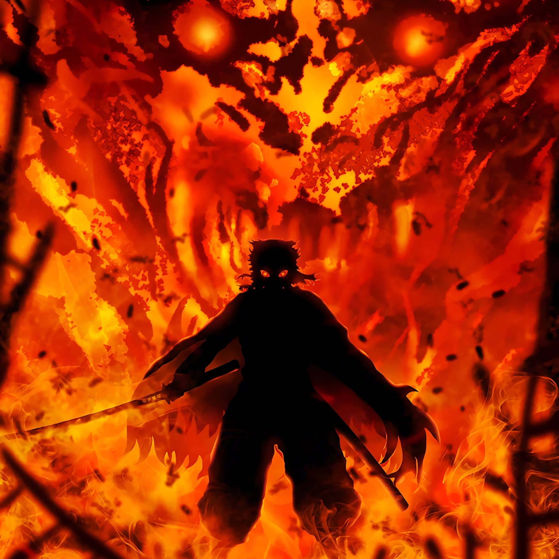 Anime Character Fire Sword Wallpaper Anime Stock Illustration 2309893841 |  Shutterstock