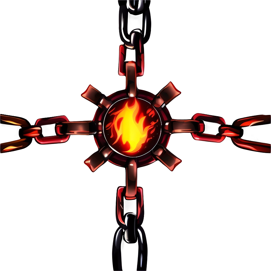 Anime Fire Chain Png 06252024 PNG