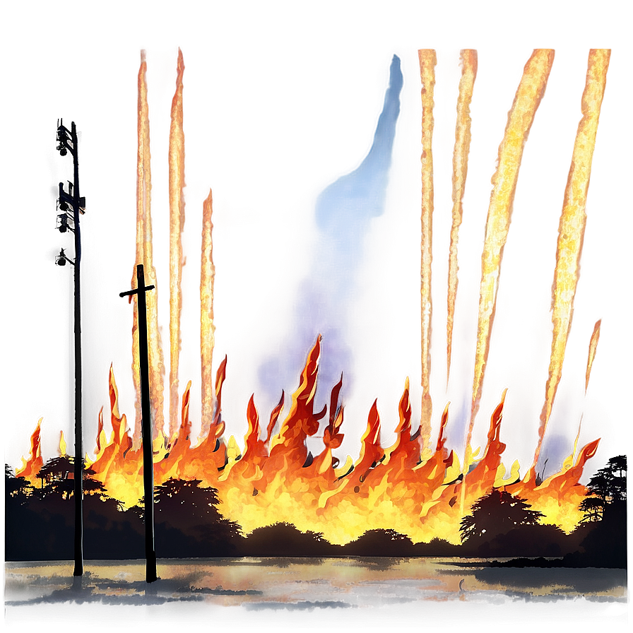 Anime Fire Landscape Png Bie53 PNG