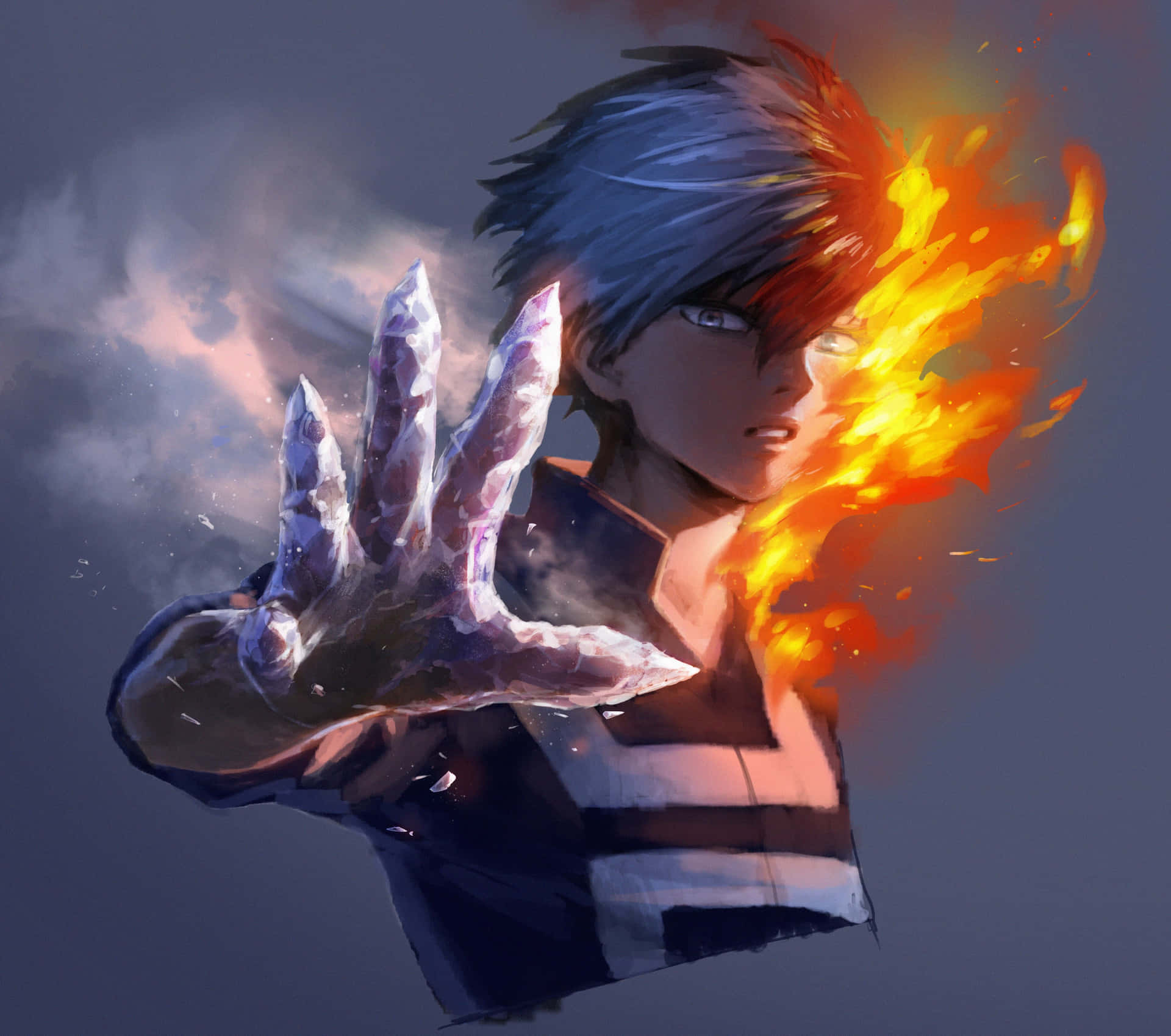 Anime With Face On Fire Wallpaper