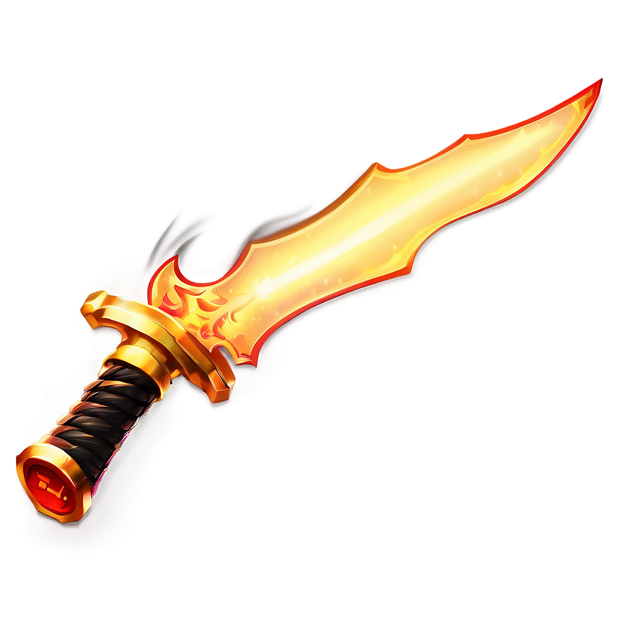 Anime Fire Sword Png 06252024 PNG