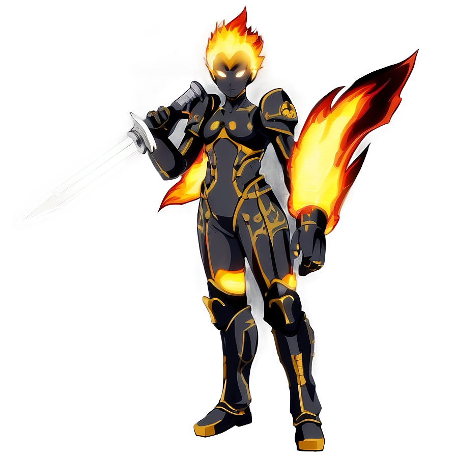 Anime Fire Warrior Png 80 PNG