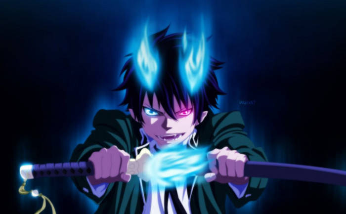 Anime Flaming Katana Demon Boy Papel de Parede