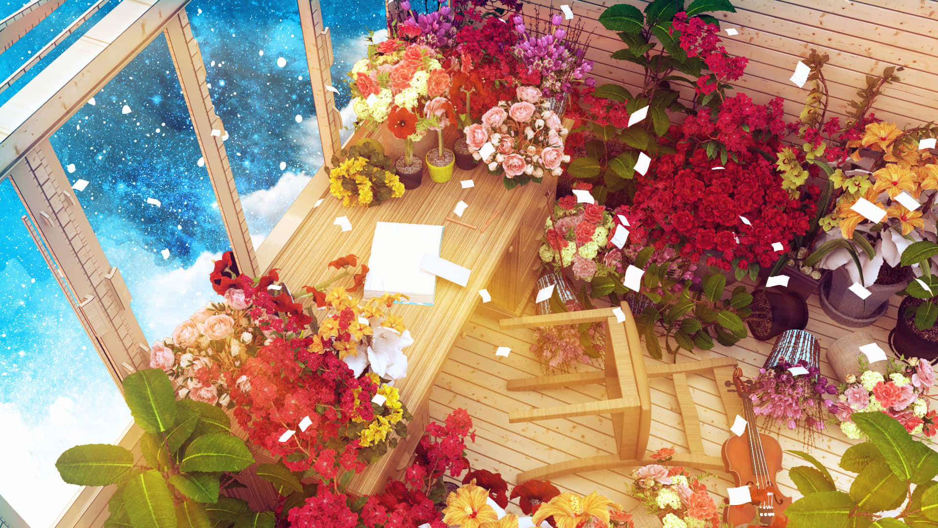 'Beautiful Anime Flower'. Wallpaper