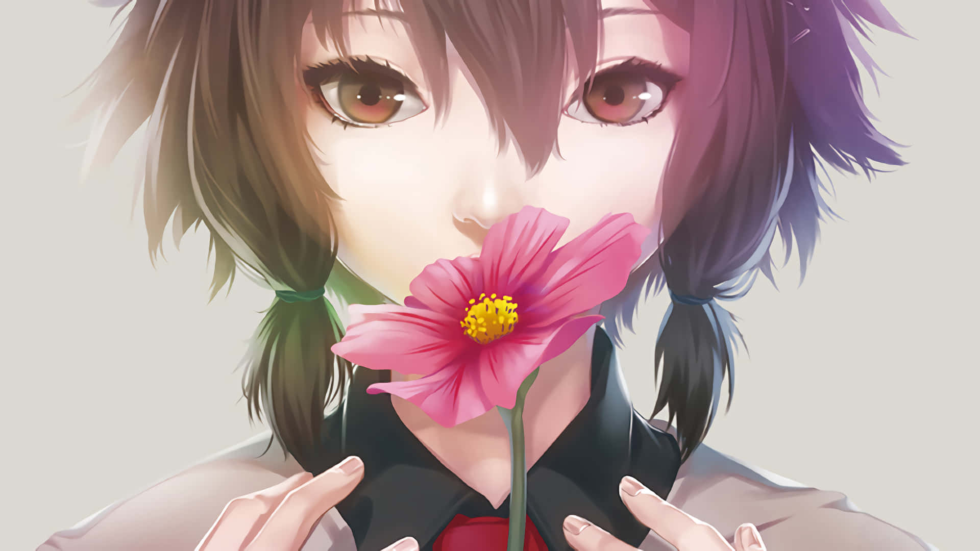 "Unlock the secrets of nature with an anime flower" Wallpaper