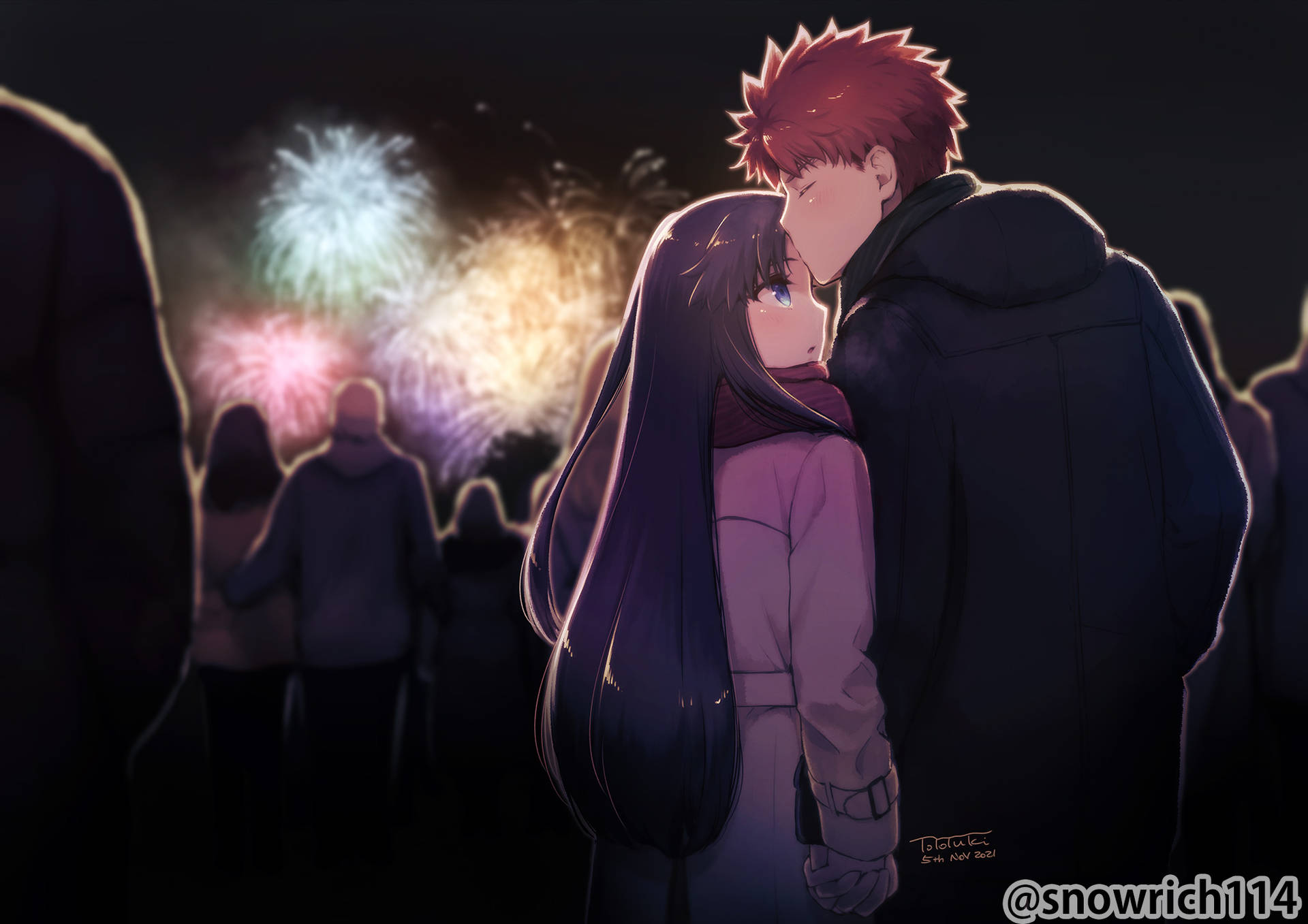 Anime Forehead Kissing Hd Background