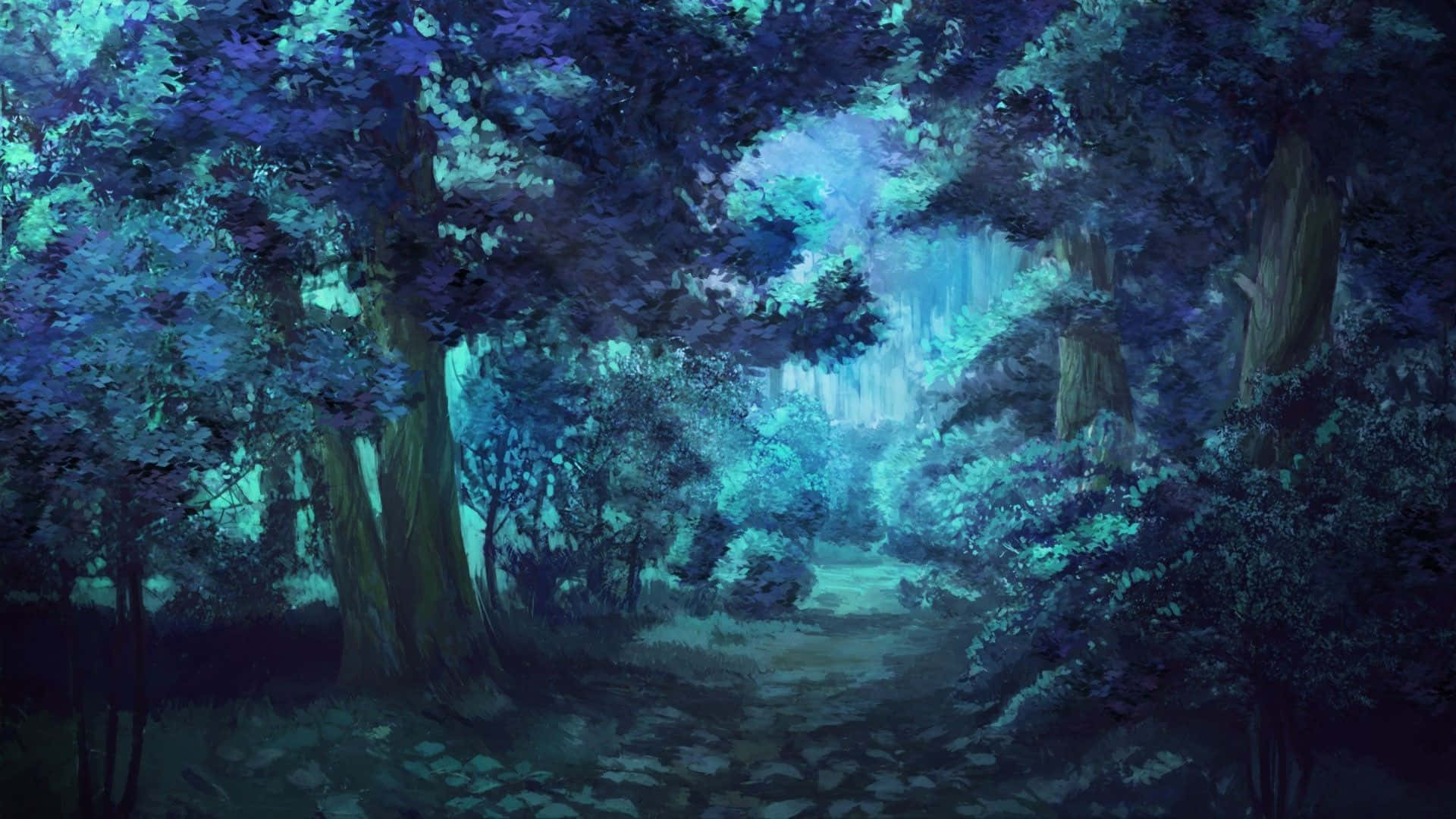 Njutav Lugnet I En Vacker Anime-skog Som Bakgrundsbild På Din Dator Eller Mobiltelefon. Wallpaper