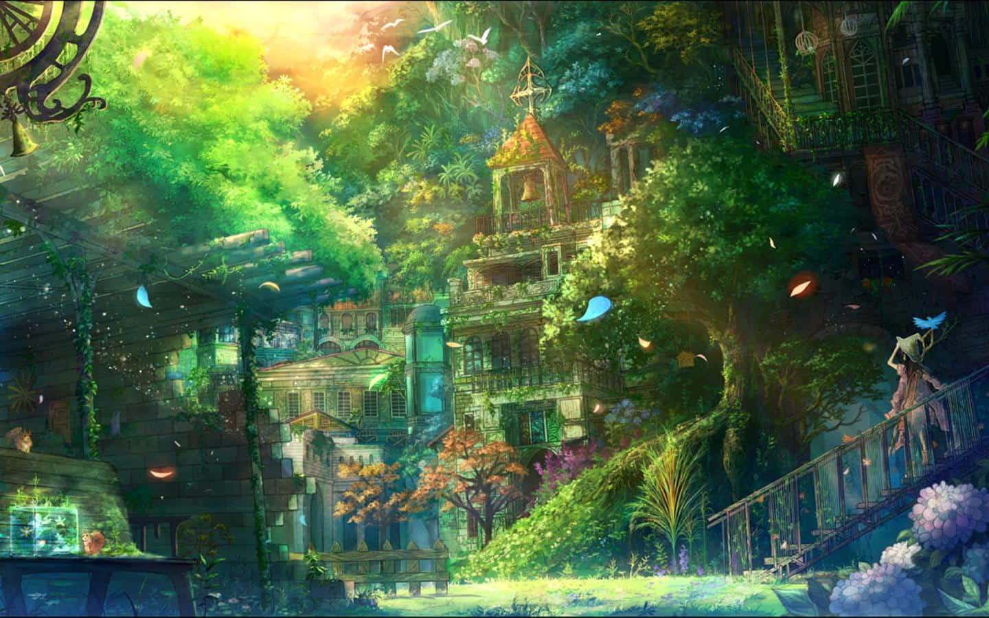 Anime Forest Scenery Page 1 Cool Anime Forest HD wallpaper  Pxfuel